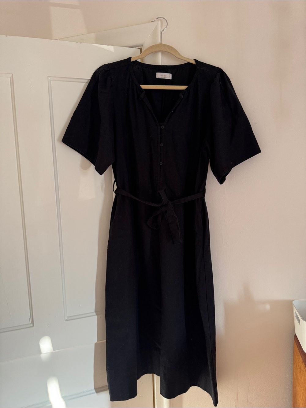 OAK + FORT Linen-blend Midi Dress